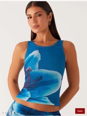 Peppermayo Edera Tank Turquoise Floral Size 4 Small